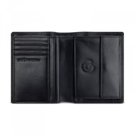 Portofel vertical din piele naturala, bugatti, seria Remo, cu protectie anti scanare RFID, Negru [3]