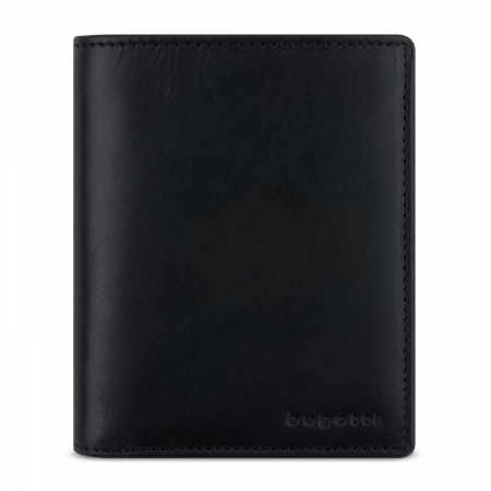 Portofel vertical din piele naturala, bugatti, seria Remo, cu protectie anti scanare RFID, Negru [5]