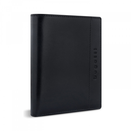 Portofel vertical din piele naturala, bugatti, seria Romano, cu protectie anti scanare RFID, Negru [1]