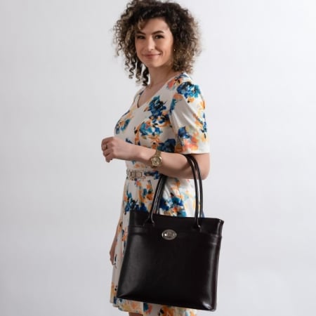 Poseta de dama din piele naturala, model 175, Bleumarin [1]