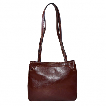 Poseta de dama din piele naturala, model 182, Maro coniac [3]