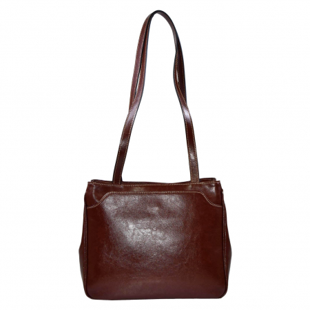 Poseta de dama din piele naturala, model 182, Maro coniac [2]