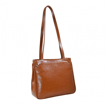 Genti de zi - Poseta de dama din piele naturala, model 182, Maro tabac