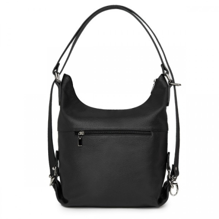 Geanta si rucsac 2 in 1, din piele naturală, Luiza, Negru [3]