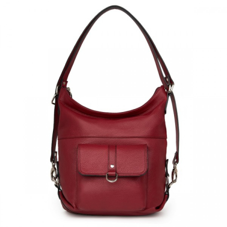 Rucsac 2 in 1, din piele naturală, Luiza, Bordo [2]