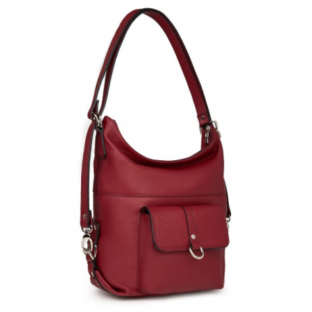 Rucsacuri - Rucsac 2 in 1, din piele naturală, Luiza, Bordo