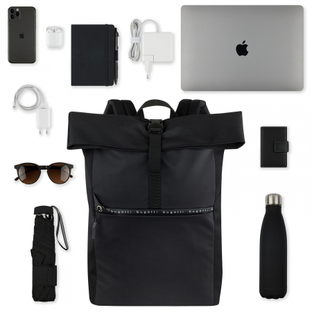 Rucsac barbati, bugatti, cu compartiment laptop de 15 inch, seria Blanc Delight 494507, Negru [1]