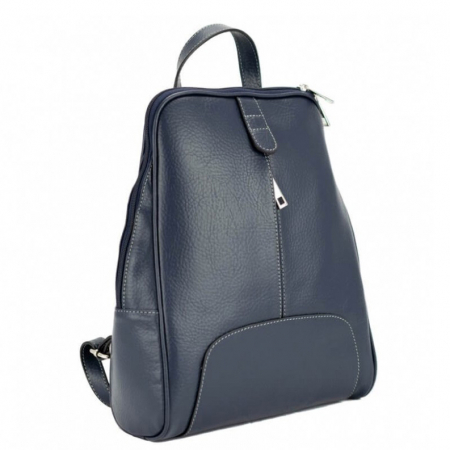 Rucsac dama din piele naturala moale, model 250, Bleumarin mat [4]