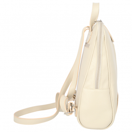 Rucsac dama din piele naturala moale, model 250, Bej mat [2]