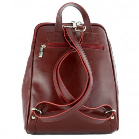 Rucsac dama din piele naturala fina, model 250, Bordo [4]