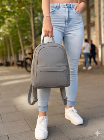 Rucsac dama din piele naturala moale, model 270, Gri [1]