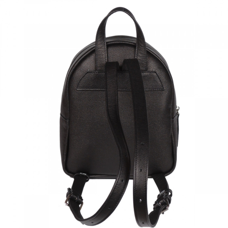 Rucsac dama din piele naturala neagra, model cu fermoar [2]