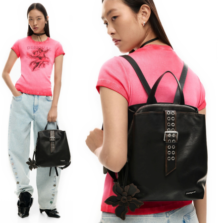 Rucsac de dama, Desigual, seria Curio Choco Sumy Mini, Negru [3]