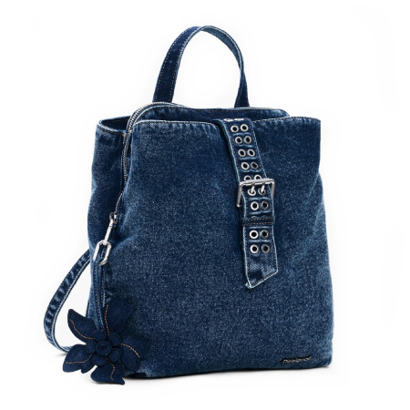 Rucsac de dama, Desigual, seria Curio Denim Sumy Mini, Albastru
