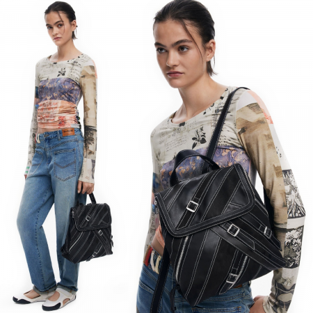 Rucsac de dama, Desigual, seria Fibonacci Hampton, Negru [3]