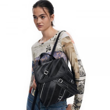 Rucsacuri - Rucsac de dama, Desigual, seria Fibonacci Hampton, Negru
