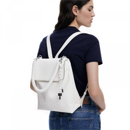 Rucsac de dama, Desigual, seria Half Hampton, Alb