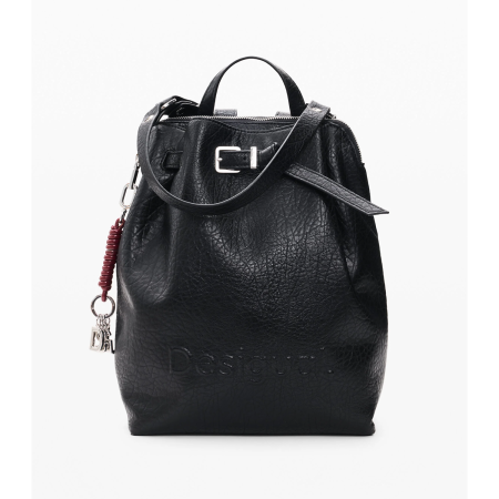 Rucsac mediu de dama, Desigual, seria Half Logo Luena, Negru [2]