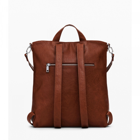 Rucsac/geanta de umar 2 in 1, dama, Desigual, seria Half logo, Maro coniac [4]