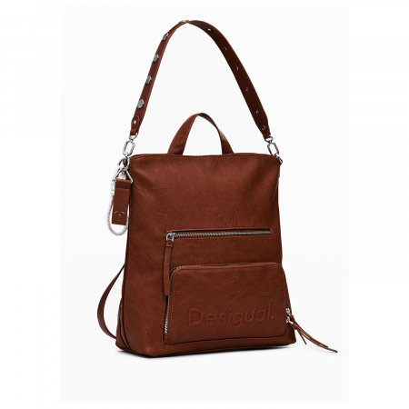 Rucsac/geanta de umar 2 in 1, dama, Desigual, seria Half logo, Maro coniac [6]