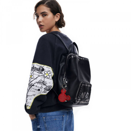 Rucsac de dama, Desigual, seria Mickey Rock Sumy, Negru