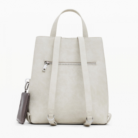 Rucsac de dama, Desigual, seria New Patch 1 Piedra, Alb [7]