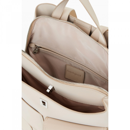 Rucsac de dama, Desigual, seria Pocket Face Sumy Multipocket, Crem [2]
