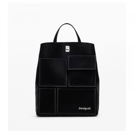 Rucsac de dama, Desigual, seria Pocket Face Sumy Multipocket, Negru [5]