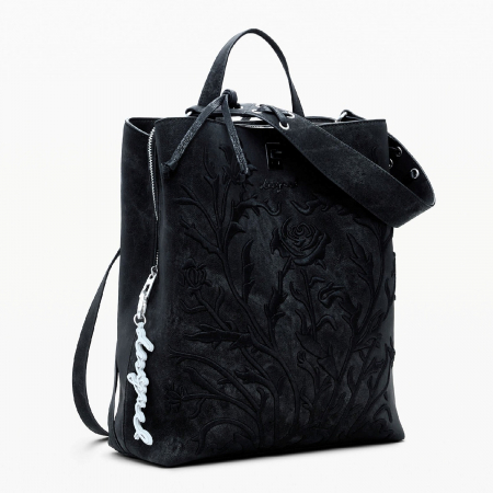 Rucsac de dama, Desigual, seria Romeo Floral Total, Negru [1]