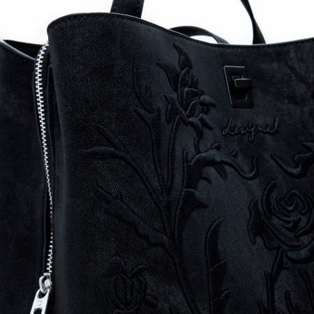 Rucsac de dama, Desigual, seria Romeo Floral Total, Negru [6]