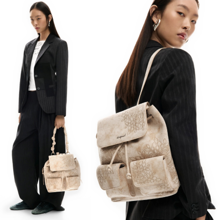 Rucsac de dama, Desigual, seria Sierra Prisa Mini, Bej [4]