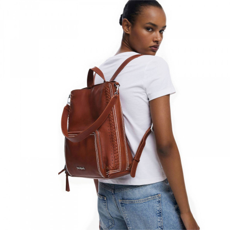 Rucsac de dama, Desigual, seria Trama Pretoria, Maro coniac