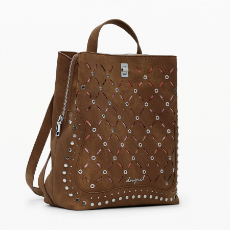 Rucsac de dama, Desigual, seria Yankee Metal Patch Sumy, Maro camel [1]