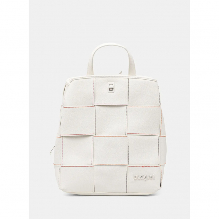 Rucsac de dama, Desigual, seria Denim Yoko Blanco Mini, Alb