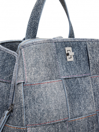 Rucsac de dama, Desigual, seria Denim Yoko Blanco Mini, Gri [4]