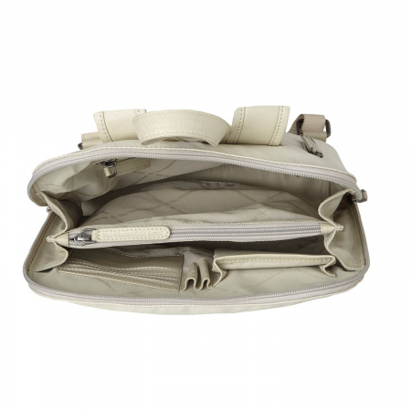 Rucsac de dama din nylon si  piele naturala, The Chesterfield Brand, Nesna, Alb [2]