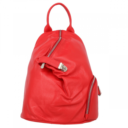 Rucsacuri - Rucsac de dama din piele naturala moale, model 251, Rosu