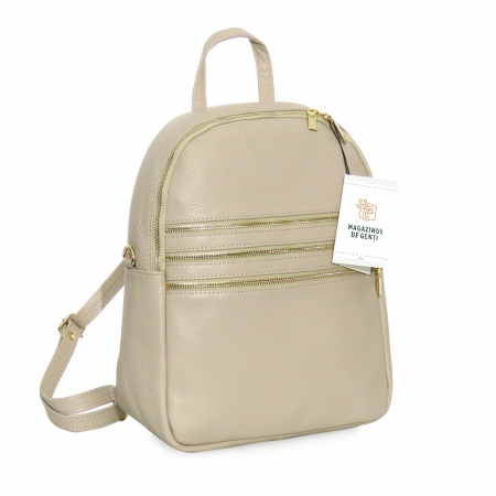 Dama - Rucsac de dama din piele naturala, Magazinul De Genti, Salvo, Bej