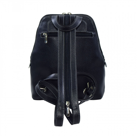 Rucsac de dama din piele naturala moale, model 119, Bleumarin mat [2]