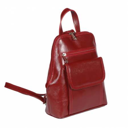 Rucsacuri - Rucsac de dama din piele naturala, model 119, Bordo