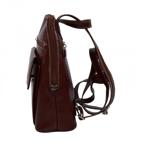 Rucsac de dama din piele naturala, model 119, Maro coniac [3]
