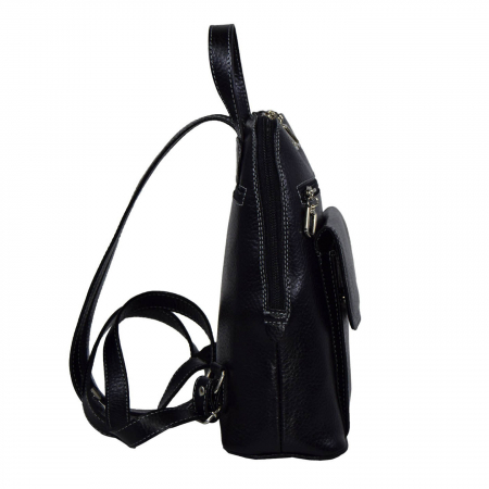 Rucsac de dama din piele naturala moale, model 119, Negru mat [4]
