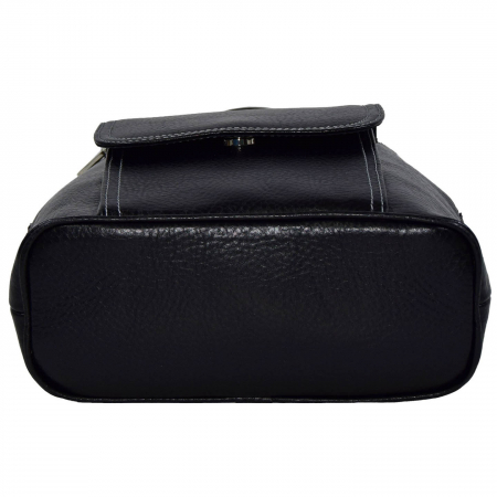 Rucsac de dama din piele naturala moale, model 119, Negru mat [6]