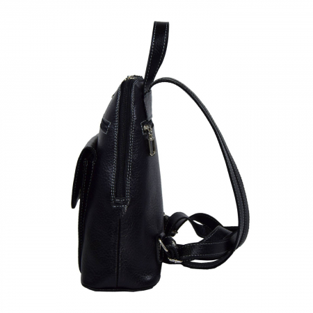 Rucsac de dama din piele naturala moale, model 119, Negru mat [3]