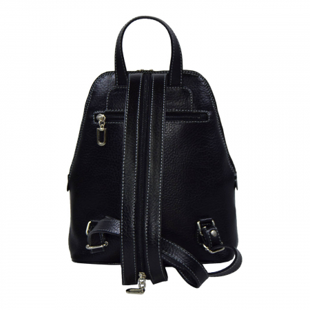 Rucsac de dama din piele naturala moale, model 119, Negru mat [2]