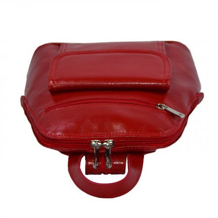 Rucsac de dama din piele naturala, model 119, Rosu [4]