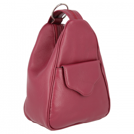 Dama - Rucsac de dama din piele naturala moale, model 126, Bordo mat