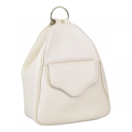 Rucsacuri - Rucsac de dama din piele naturala moale, model 126, Bej mat