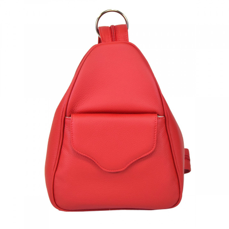 Rucsac de dama din piele naturala moale, model 126, Rosu mat [1]