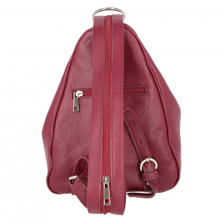 Rucsac de dama din piele naturala moale, model 126, Bordo mat [2]